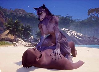 Rough and wild sex with a furry girl in a monster cock video